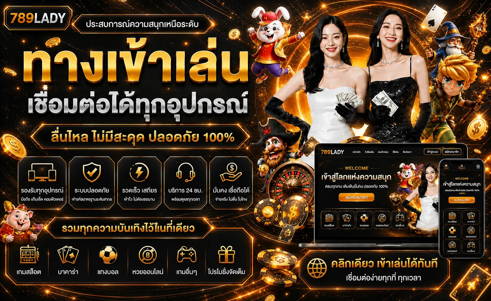 789LADY ใช้งานผ่านมือถือและทุกอุปกรณ์